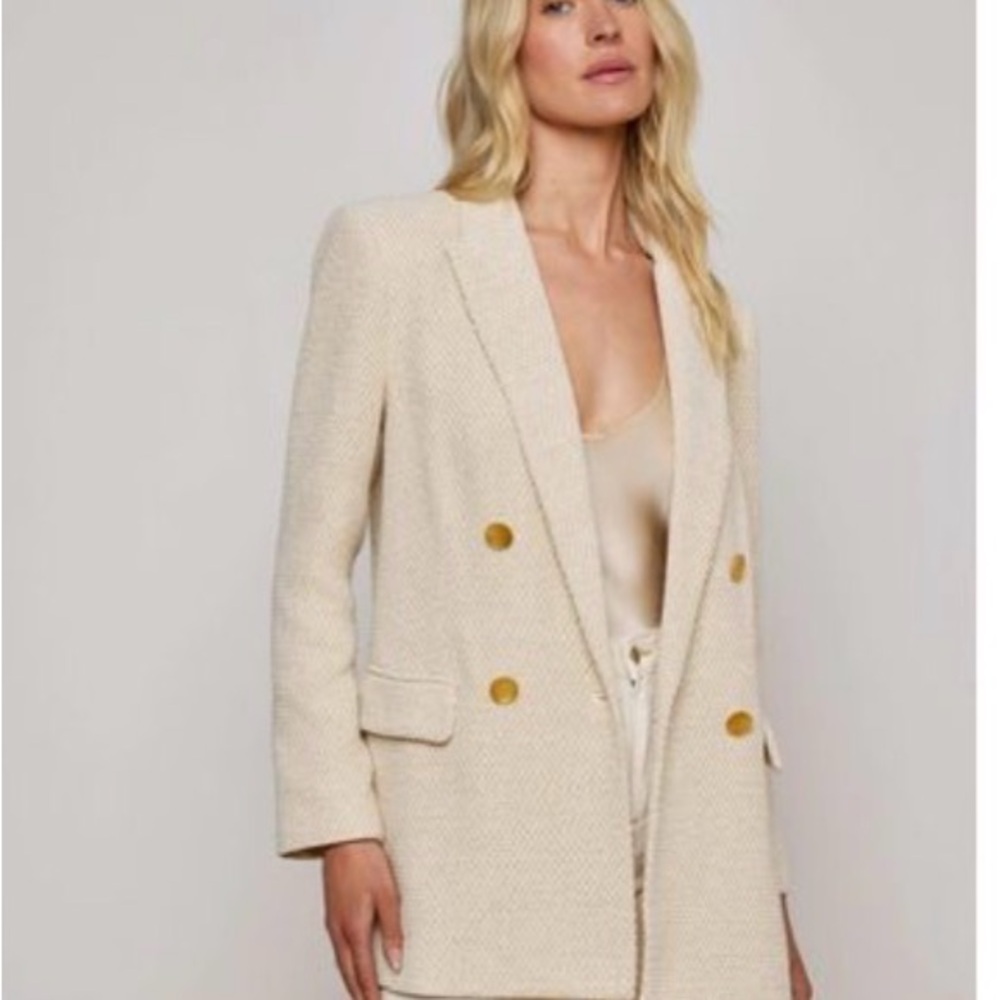 NWT L'AGENCE Cream Blazer with Gold Buttons